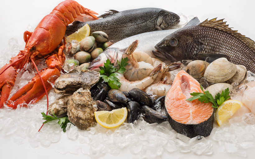 Variety of seafoods